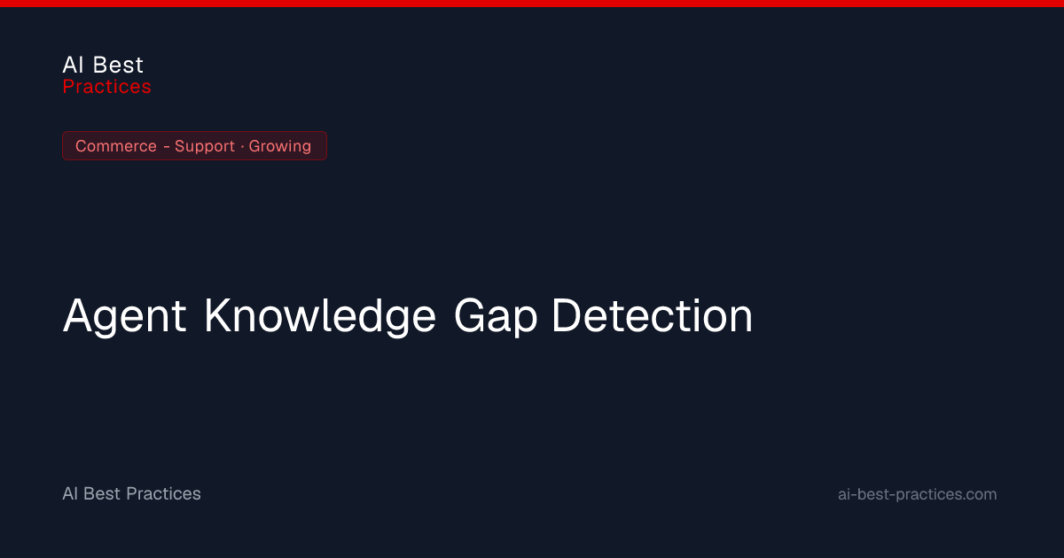 Agent Knowledge Gap Detection: AI for Support Teams | AI Best Practices ...