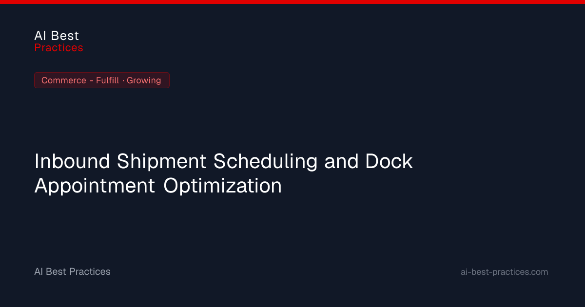 AI Dock Appointment Scheduling & Inbound Optimization | AI Best ...