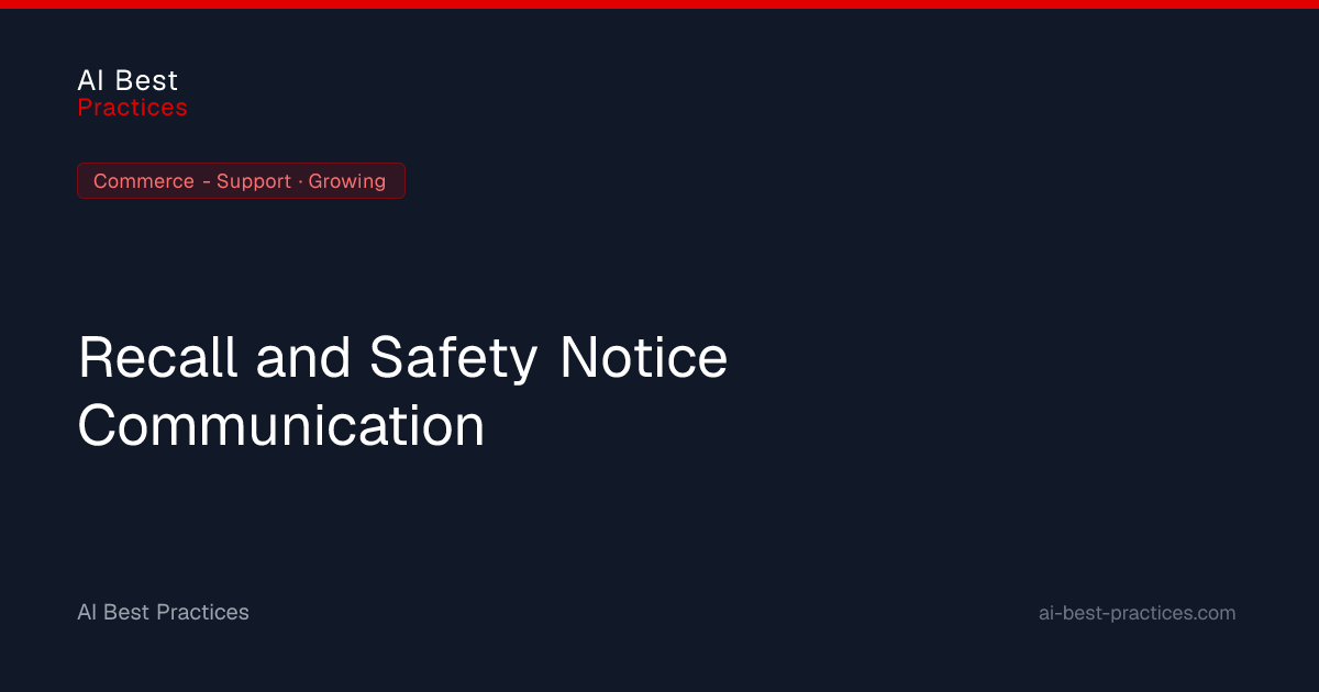 AI-Driven Recall and Safety Notice Communication Systems | AI Best ...