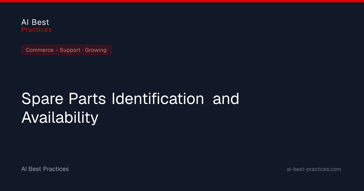 AI Spare Parts Identification and Availability Solutions | AI Best ...