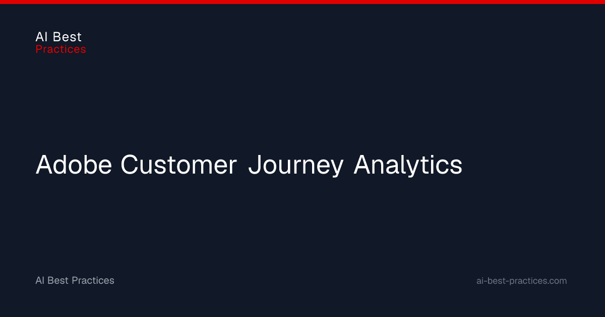 Adobe Customer Journey Analytics — AI Tool for Commerce | AI Best ...