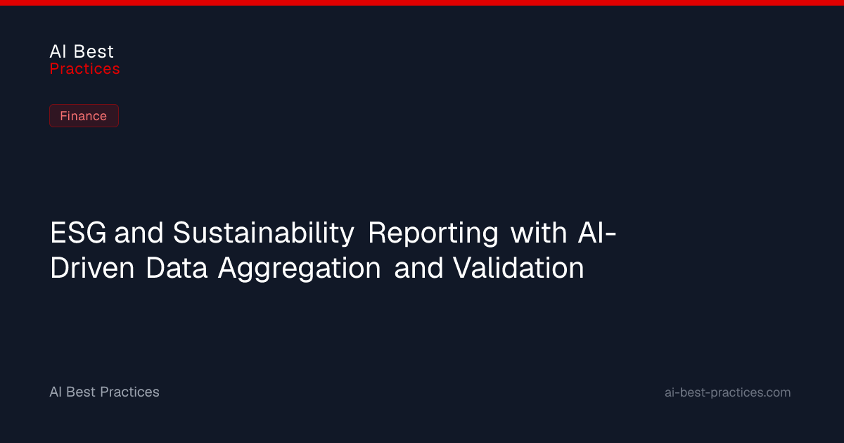 ESG and Sustainability Reporting with AI-Driven Data Aggregation and ...